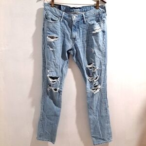 Abercrombie & fitch | Men's Light Blue Distressed Jeans Langdon slim
